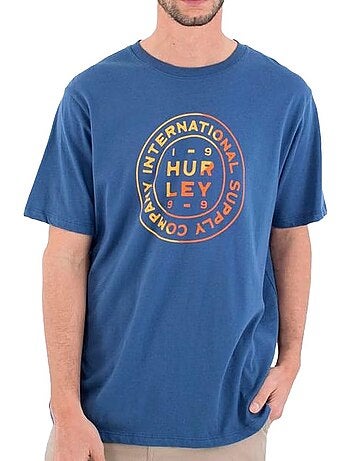T-shirt hurley waxed azul para homem