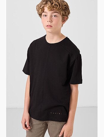 T-shirt infantil canelada gola redonda tommy