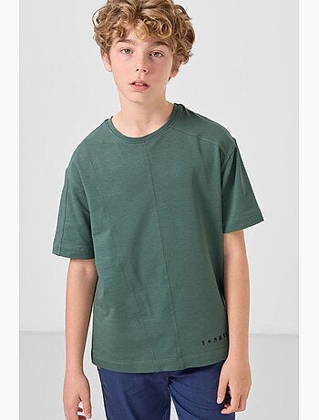 T-shirt infantil canelada gola redonda tommy