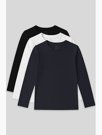 T-shirt infantil de manga comprida gola redonda tommy