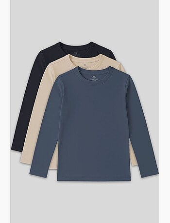 T-shirt infantil de manga comprida gola redonda tommy