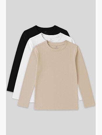 T-shirt infantil de manga comprida gola redonda tommy