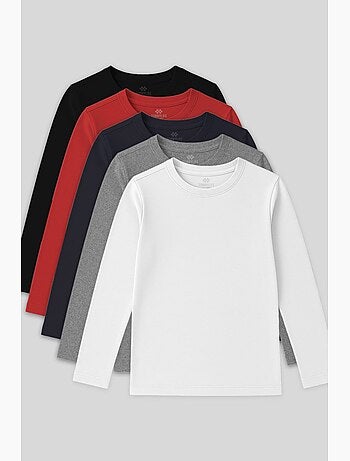 T-shirt infantil de manga comprida gola redonda tommy