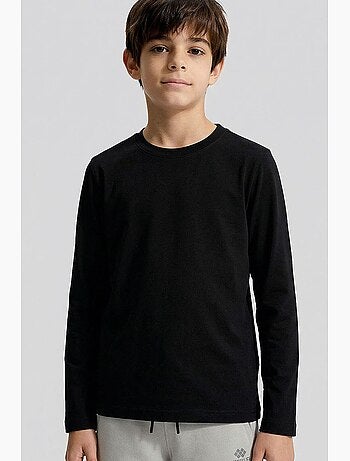 T-shirt infantil de manga comprida gola redonda tommy