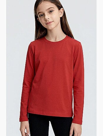 T-shirt infantil de manga comprida gola redonda tommy