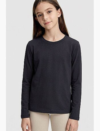 T-shirt infantil de manga comprida gola redonda tommy