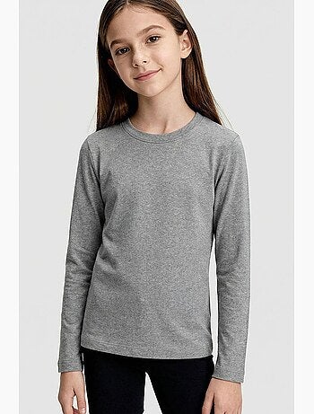 T-shirt infantil de manga comprida gola redonda tommy