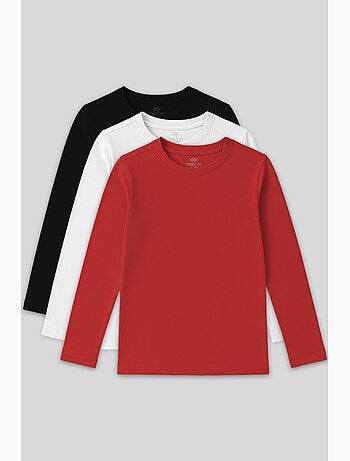T-shirt infantil de manga comprida gola redonda tommy