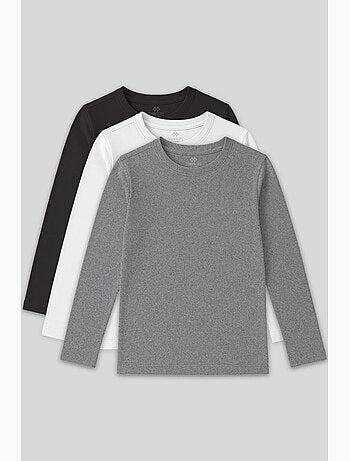 T-shirt infantil de manga comprida gola redonda tommy