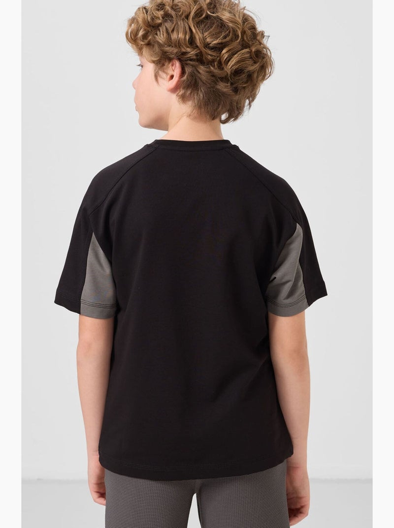 T-shirt infantil oversize gola redonda tommy Preto Cinza - Kiabi