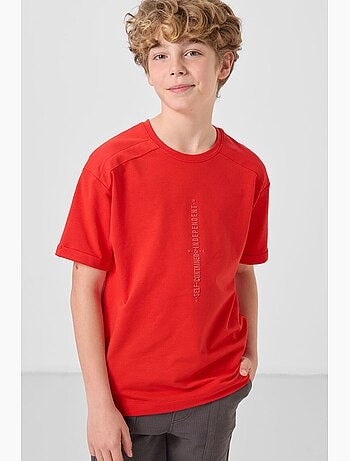 T-shirt infantil oversized com gola redonda tommy