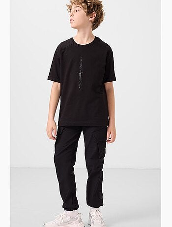 T-shirt infantil oversized com gola redonda tommy
