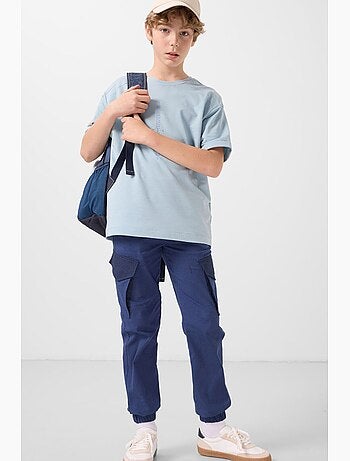 T-shirt infantil oversized com gola redonda tommy