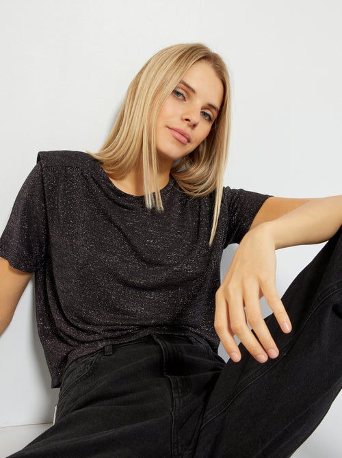 T-shirt iridescente com ombreiras - Kiabi