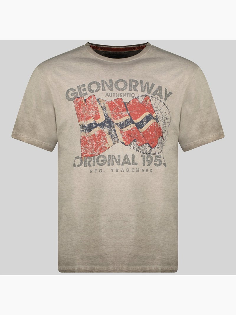 T-shirt japoral – geographical norway Cinza claro - Kiabi