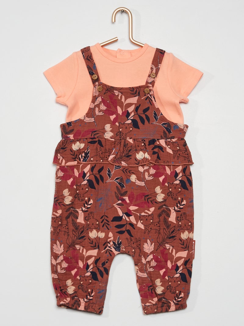 T-shirt + jardineiras 'Petit Béguin' BEGE - Kiabi