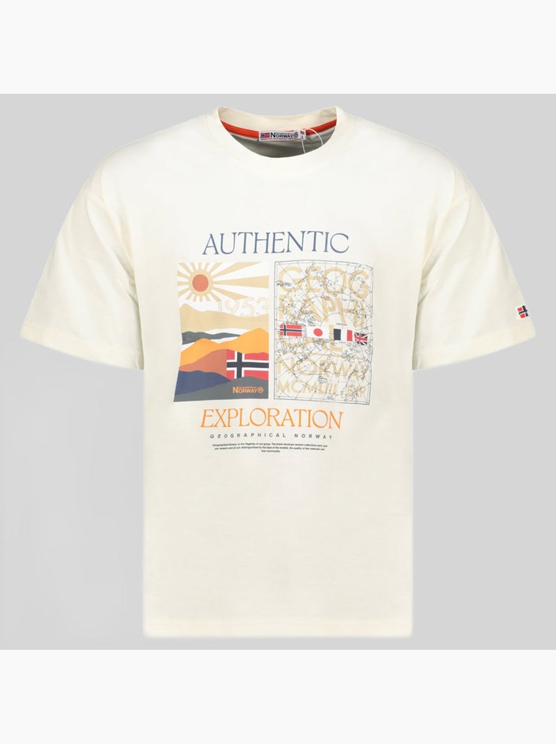 T-shirt jauthentic – geographical norway Branco - Kiabi