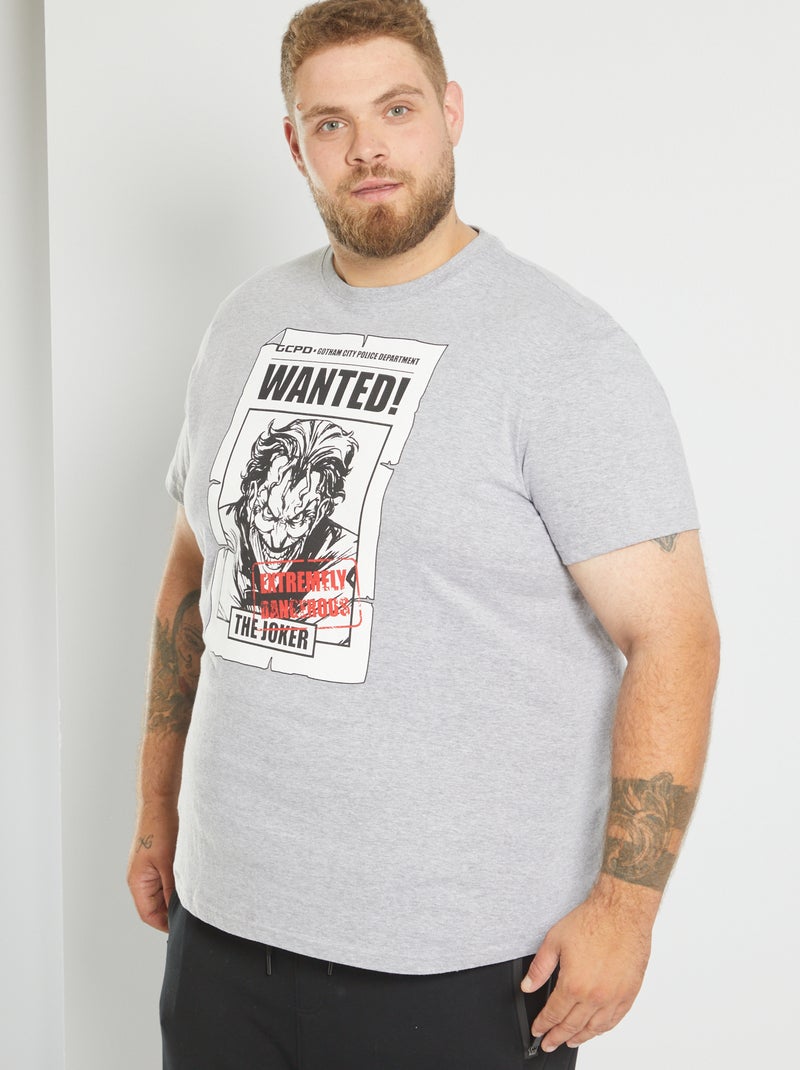 T-shirt 'Joker' 'DC Comics' Cinza Mesclado - Kiabi