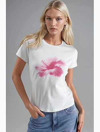 T-shirt justa com padrão hiccup