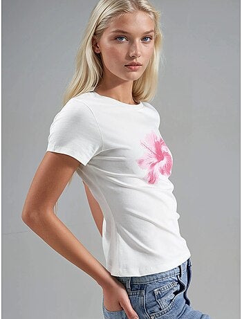 T-shirt justa com padrão hiccup