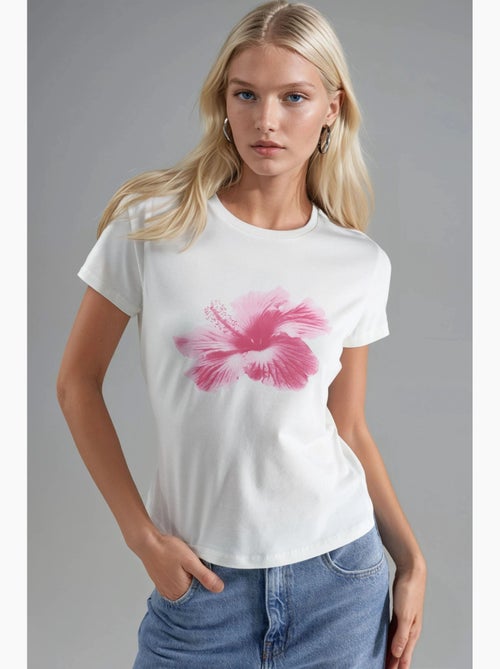 T-shirt justa com padrão hiccup - Kiabi T-shirt justa com padrão hiccup - Kiabi