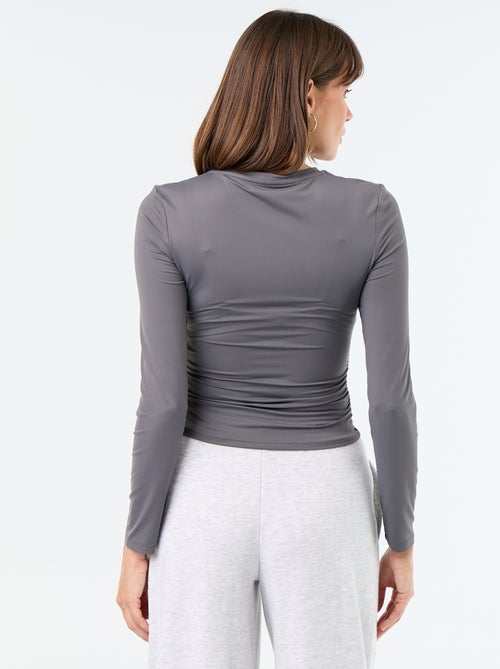 T-shirt justa e plissada - Kiabi