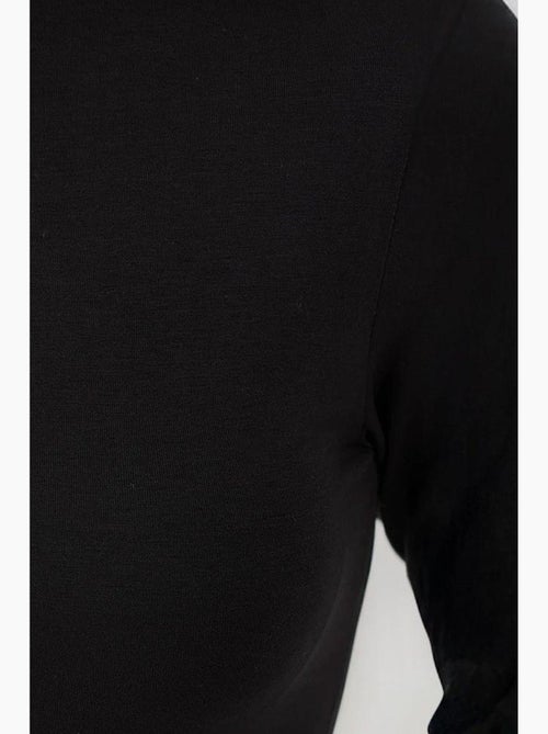 T-shirt justa gola alta manga comprida hiccup - Kiabi