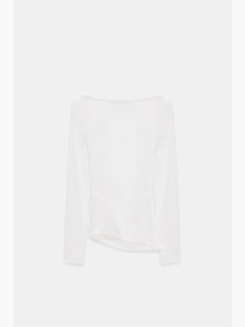 T-shirt justa gola barco manga comprida dilvin Branco sujo - Kiabi