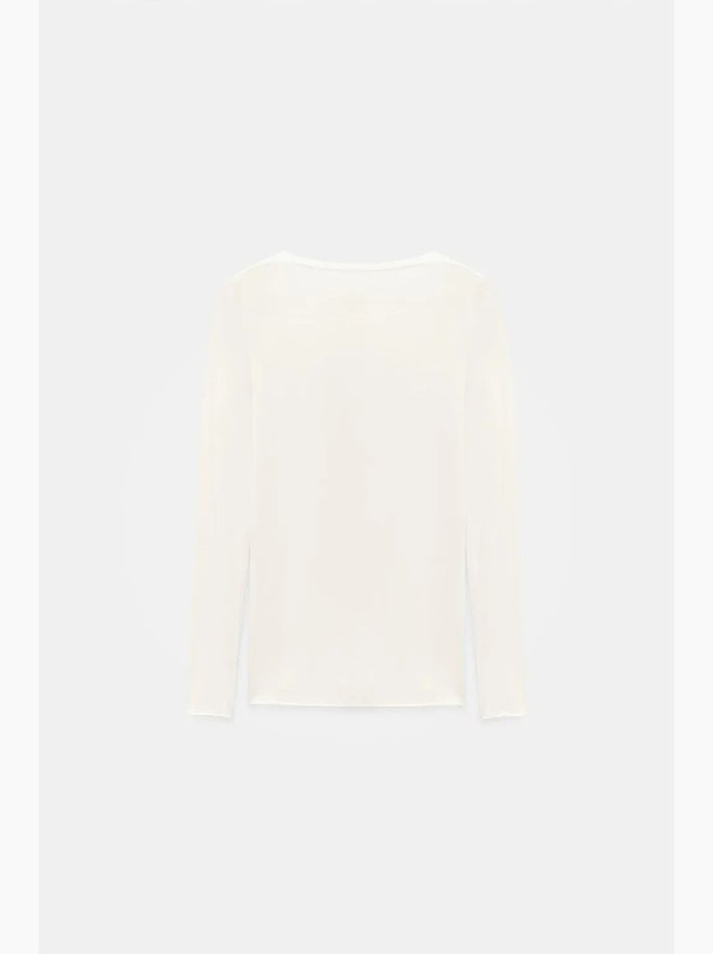 T-shirt justa gola v manga comprida dilvin Branco - Kiabi