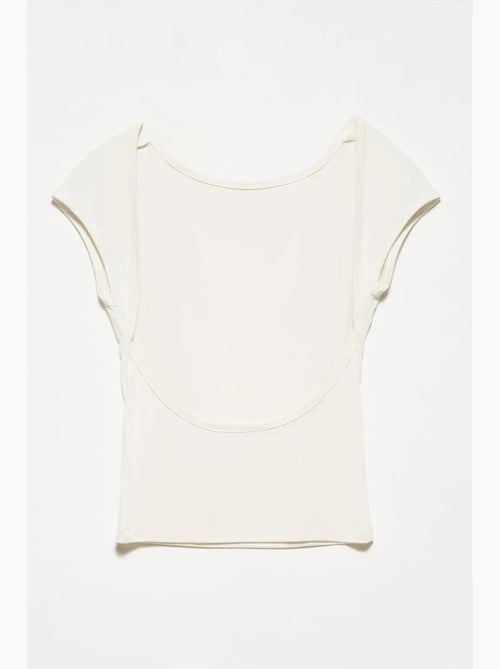 T-shirt justa jersey com recorte manga curta dilvin - Kiabi T-shirt justa jersey com recorte manga curta dilvin - Kiabi