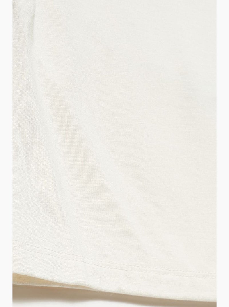 T-shirt justa jersey com recorte manga curta dilvin Branco sujo - Kiabi