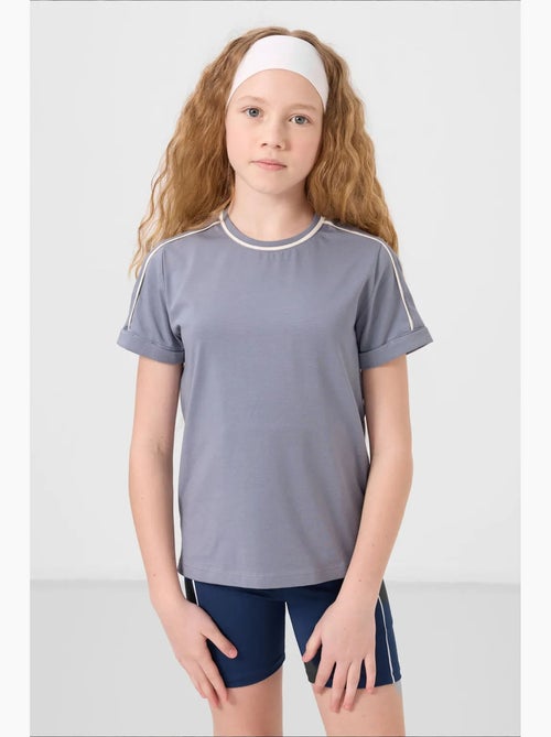 T-shirt juvenil unissexo de algodão e elastano tommy - Kiabi