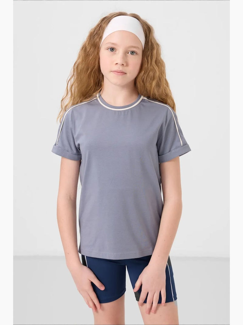 T-shirt juvenil unissexo de algodão e elastano tommy Multicolorido - Kiabi