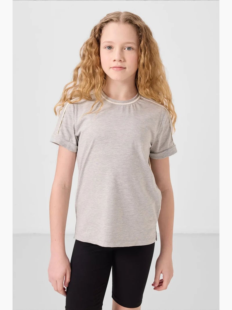 T-shirt juvenil unissexo de algodão e elastano tommy Multicolorido - Kiabi