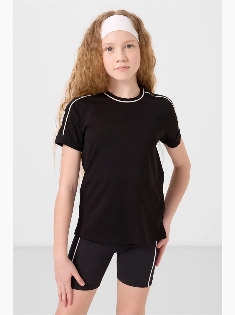 T-shirt juvenil unissexo de algodão e elastano tommy Rosa velho - Kiabi