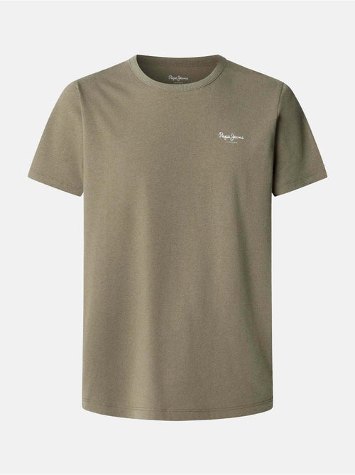 T-shirt kaki básico original pepe jeans para homem - Kiabi