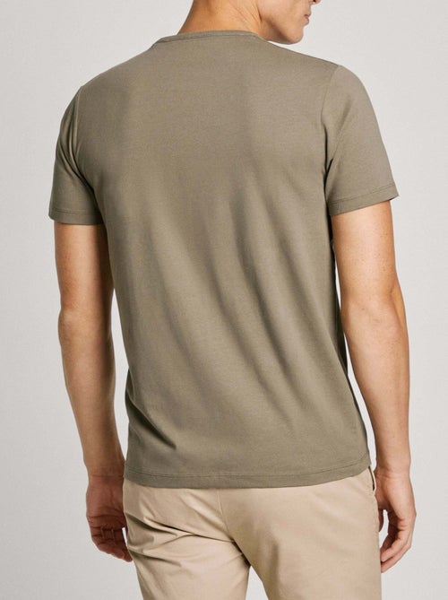 T-shirt kaki básico original pepe jeans para homem - Kiabi