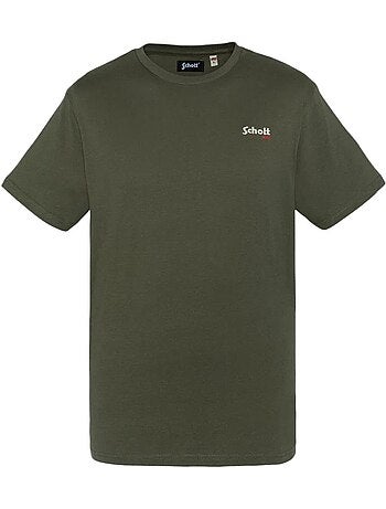 T-shirt verde claro para homem schott tscrew