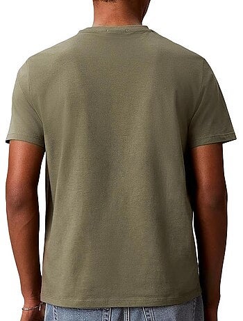T-shirt kaki calvin klein jeans crachá para homem l4g