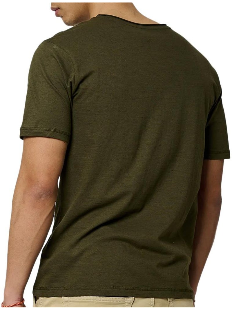 T-shirt Kaki Kaporal Meter para Homem Verde cáqui claro - Kiabi
