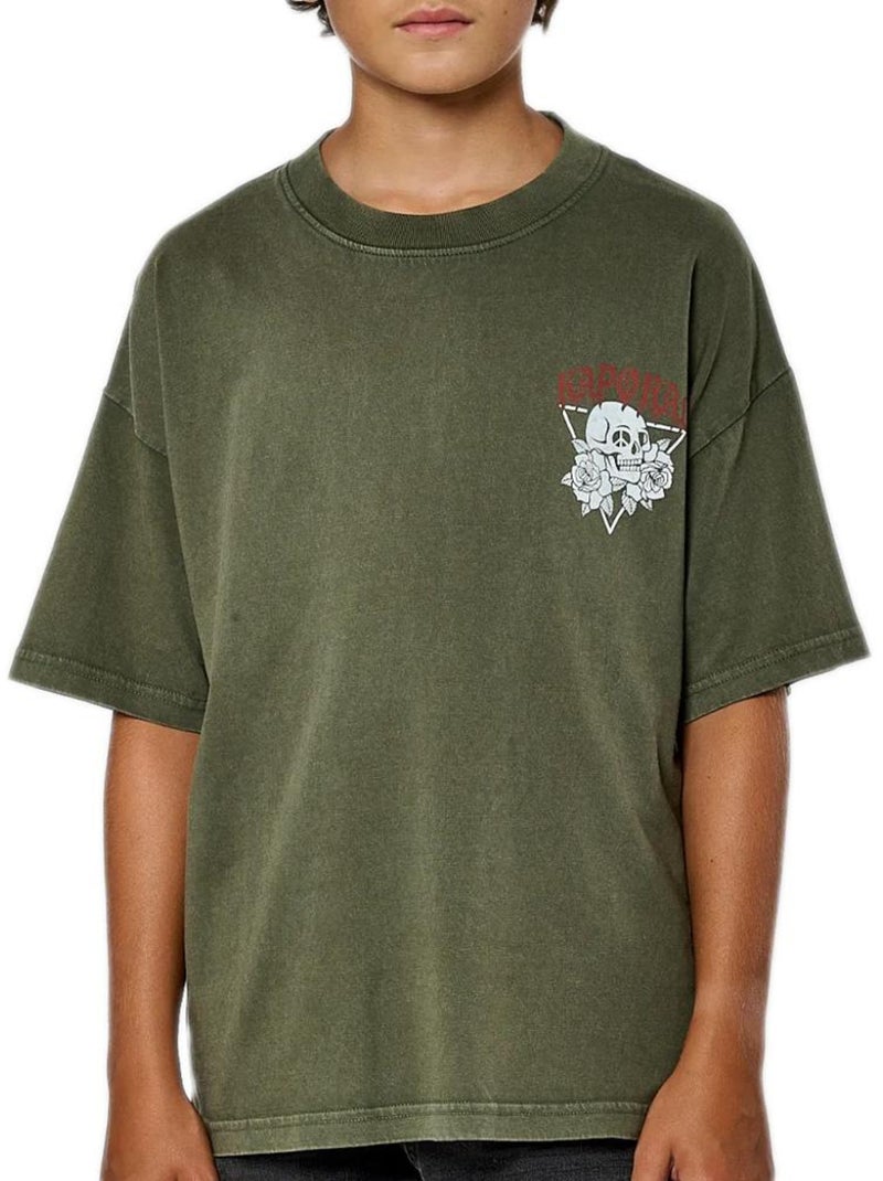 T-Shirt Kaki Kaporal MOSTO para Rapaz Verde cáqui claro - Kiabi
