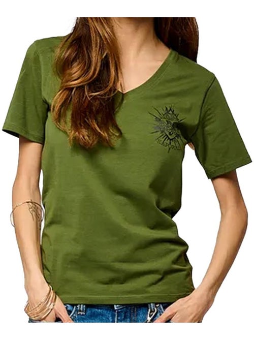 T-Shirt Kaki Kaporal VALM para Mulher - Kiabi