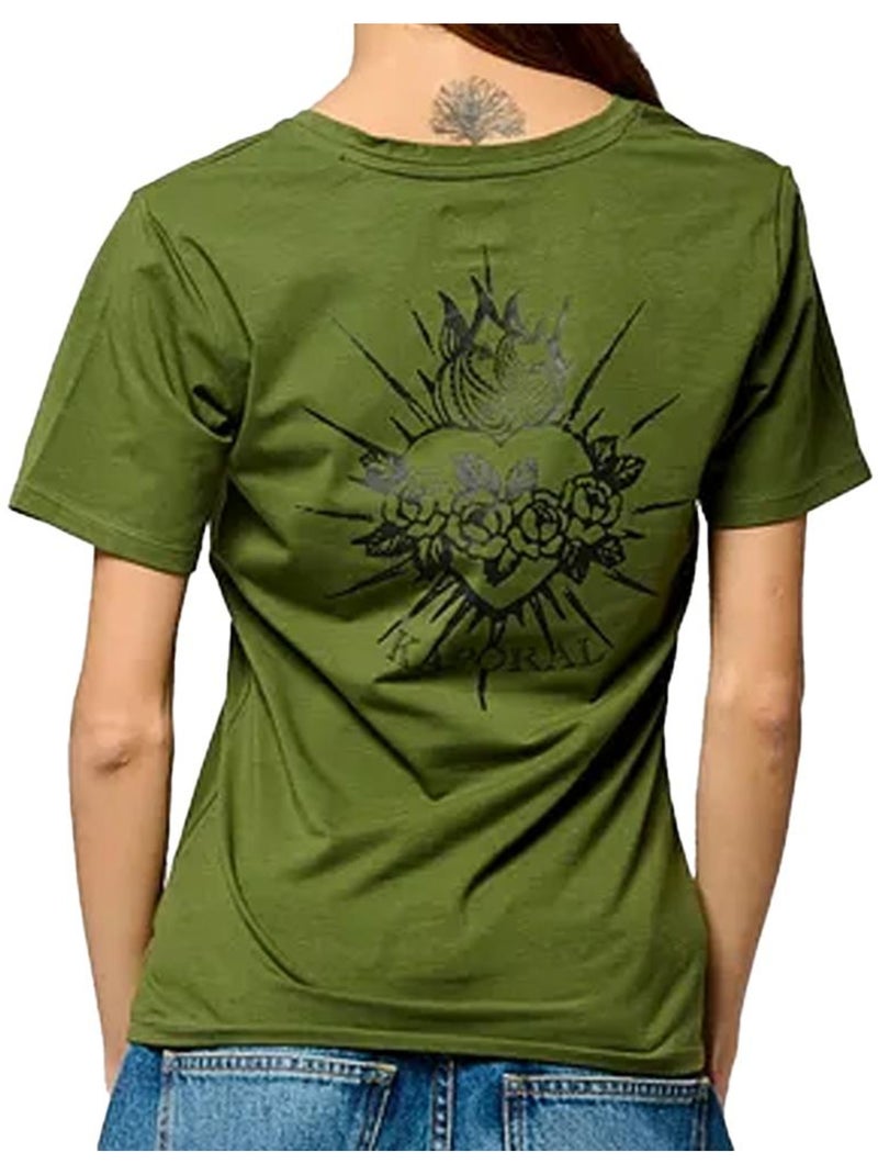 T-Shirt Kaki Kaporal VALM para Mulher Verde cáqui claro - Kiabi