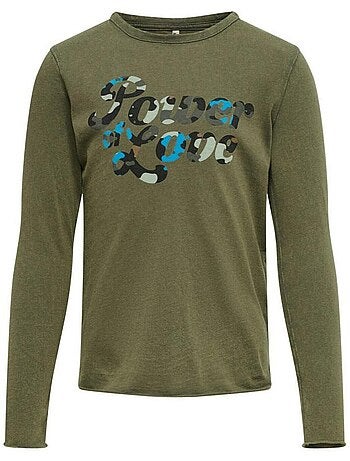 T-shirt kaki lucy para menina kids only