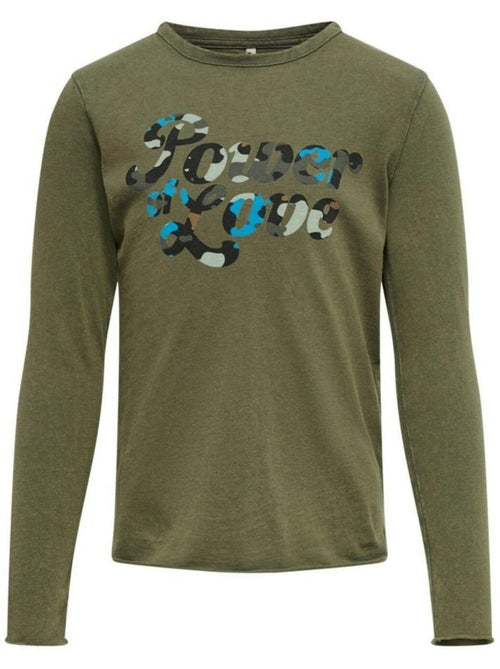 T-shirt Kaki Lucy para Menina Kids Only - Kiabi