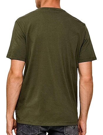 T-shirt kaki masculina calvin klein jeans monogram clássico