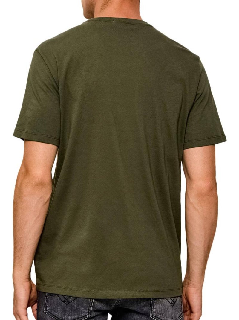 T-shirt kaki masculina calvin klein jeans monogram clássico Verde cáqui claro - Kiabi