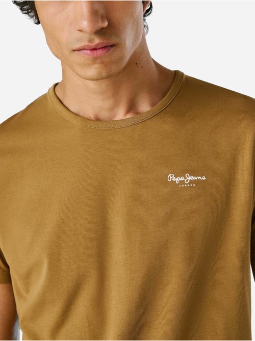 T-Shirt Kaki Masculina Pepe Jeans Original Basic 3 - Kiabi