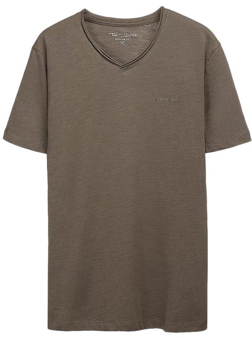 T-shirt kaki para homem teddy smith gildas - Kiabi