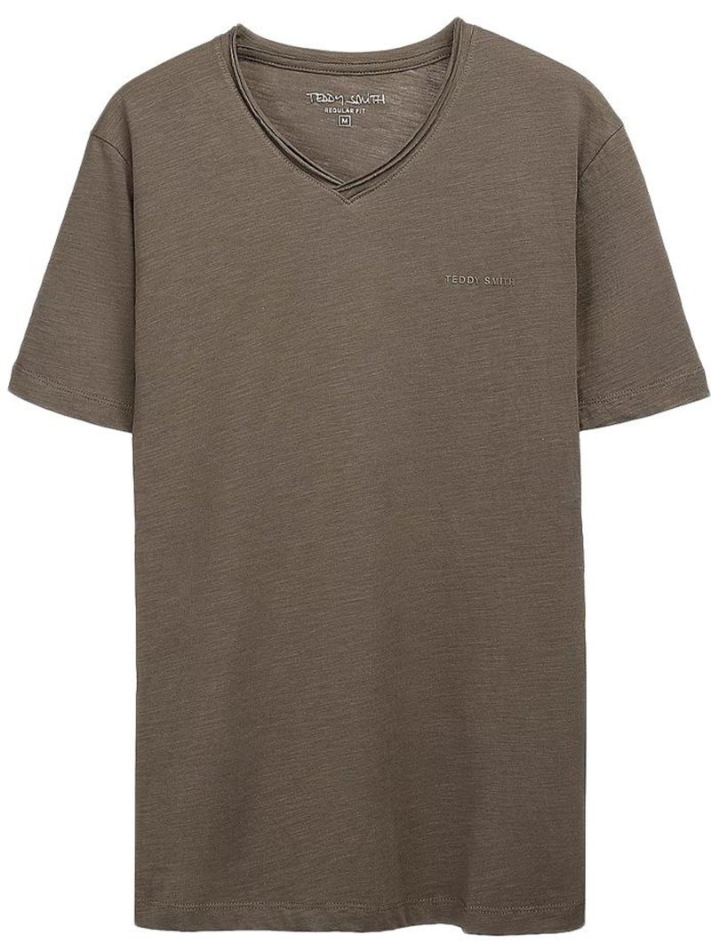 T-shirt kaki para homem teddy smith gildas Verde cáqui claro - Kiabi